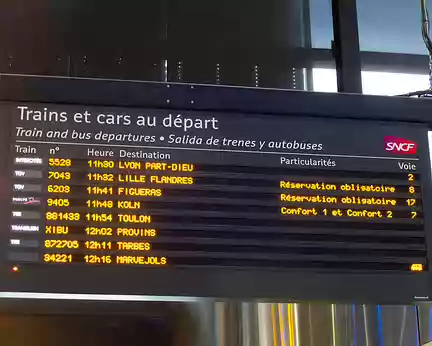 PXL003 Le train de Limoges n'est pas encore affiché
